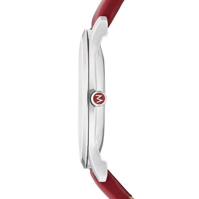 Mondaine Ultra Thin 36mm Simply Elegant Red angled shot picture