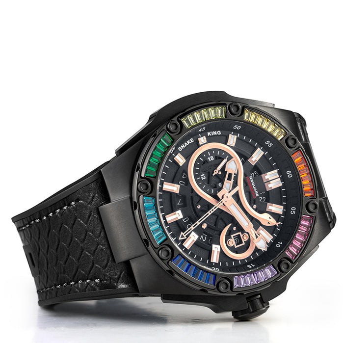Nsquare Snake Special Automatic Black Rainbow Limited Edition angled shot picture