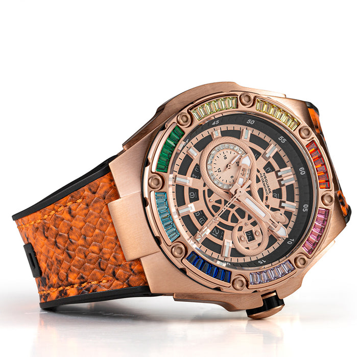 Nsquare Snake Special Automatic Rose Gold Rainbow Limited Edition angled shot picture