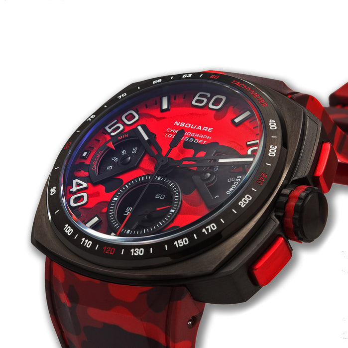 Nsquare Nick Chronograph Camo Red angled shot picture