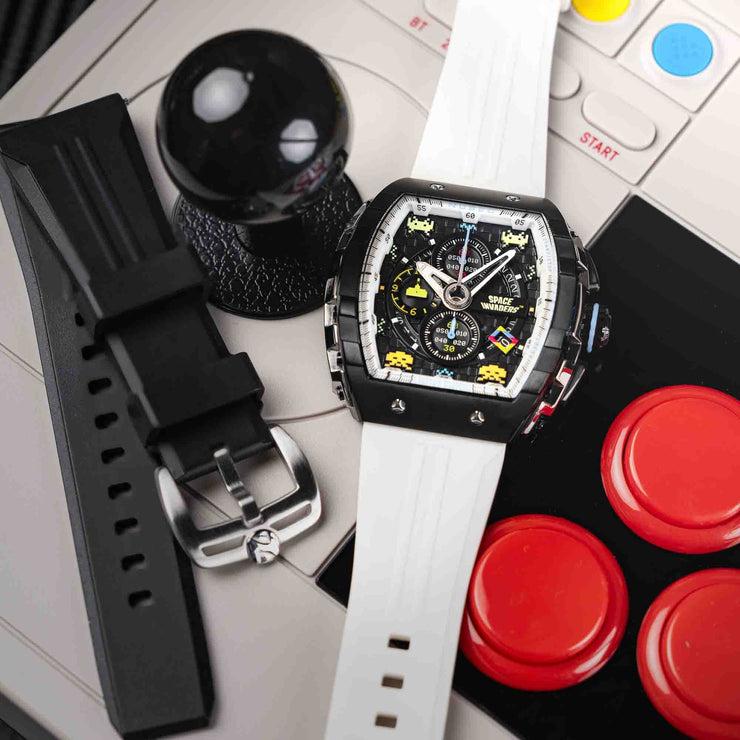 Nubeo Magellan Chronograph Space Invaders Spaceship White Limited Edition