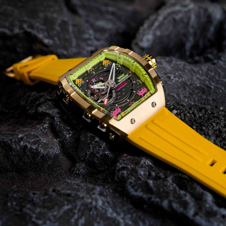 Nubeo Magellan Automatic Space Invaders Solar Gold Limited Edition