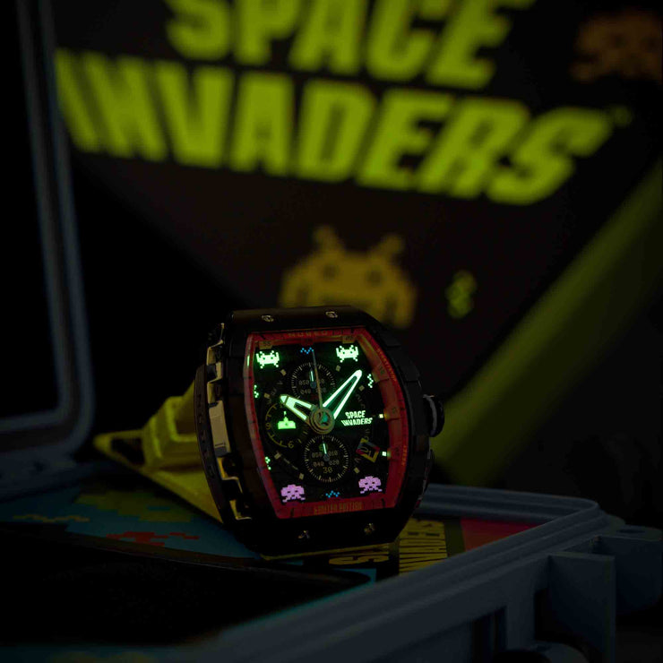 Nubeo Magellan Chronograph Space Invaders Defender Yellow Limited Edition