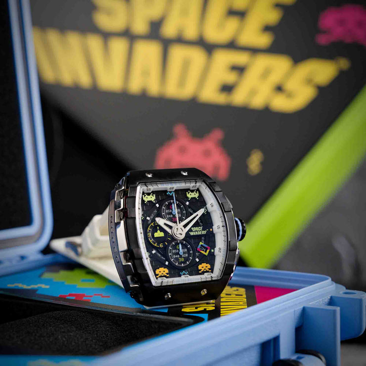 Nubeo Magellan Chronograph Space Invaders Spaceship White Limited Edition