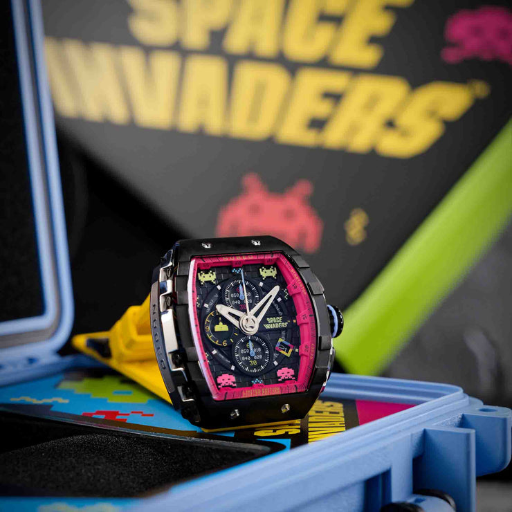 Nubeo Magellan Chronograph Space Invaders Defender Yellow Limited Edition
