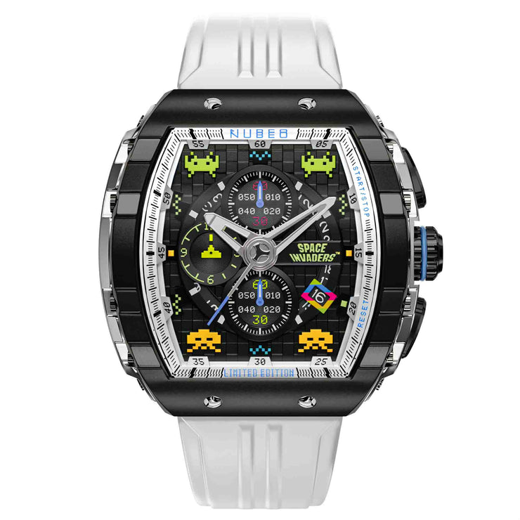Nubeo Magellan Chronograph Space Invaders Spaceship White Limited Edition