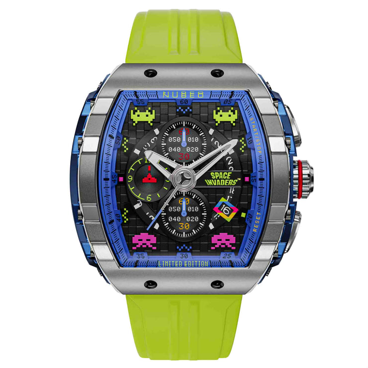 Nubeo Magellan Chronograph Space Invaders Alien Green Limited Edition