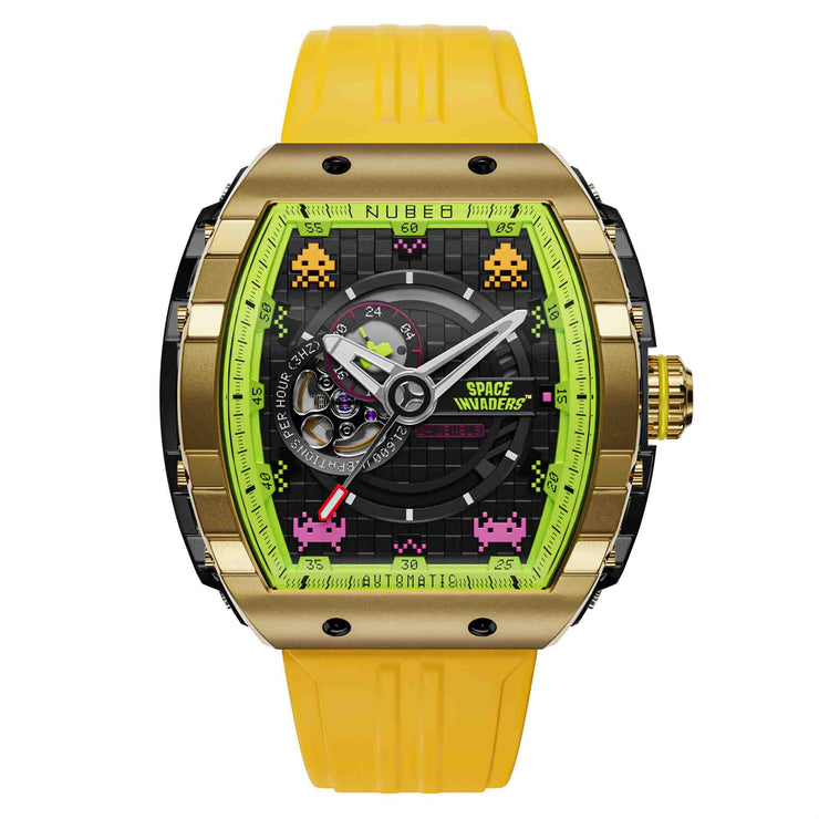 Nubeo Magellan Automatic Space Invaders Solar Gold Limited Edition