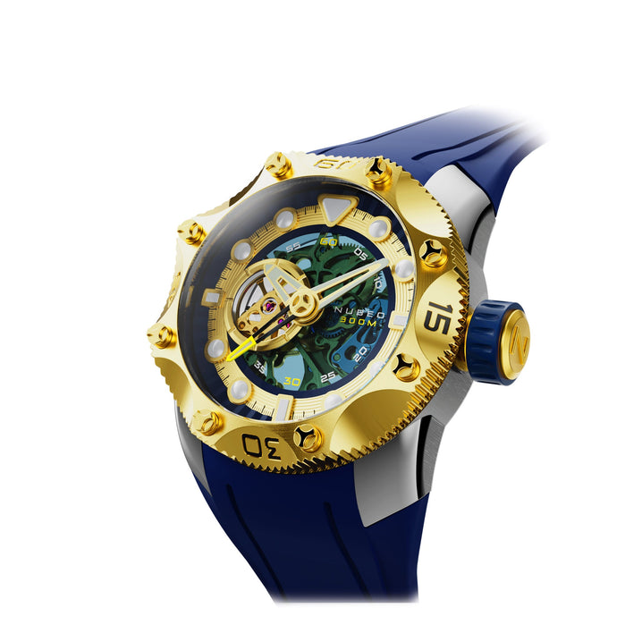 Nubeo Kuiper Automatic Blue Gold angled shot picture