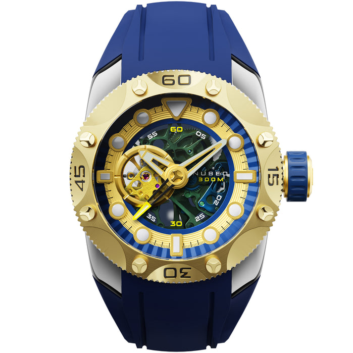 Nubeo Kuiper Automatic Blue Gold angled shot picture