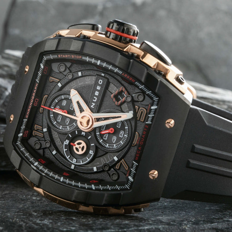 Nubeo Magellan Chronograph Midnight Rose Gold