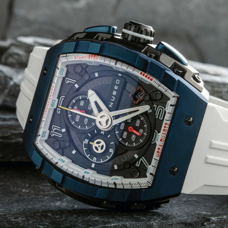 Nubeo Magellan Chronograph White Blue