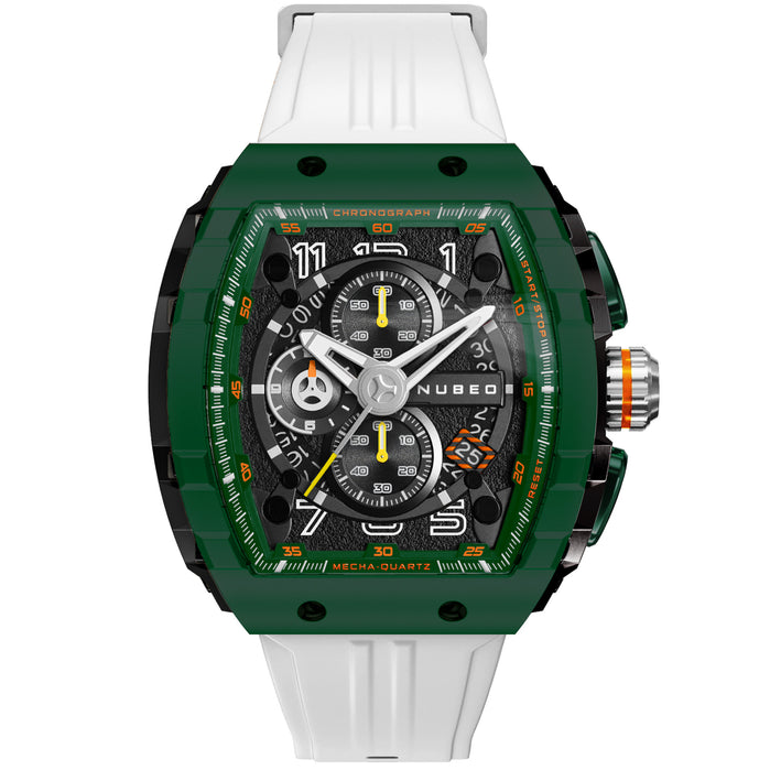 Nubeo Magellan Chronograph White Green angled shot picture