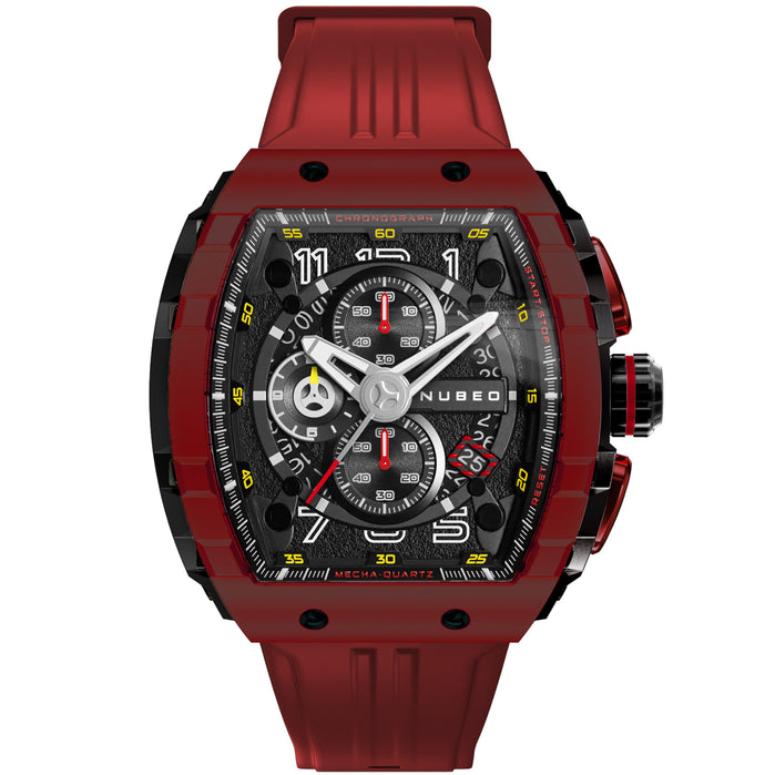 Nubeo Magellan Chronograph Red angled shot picture