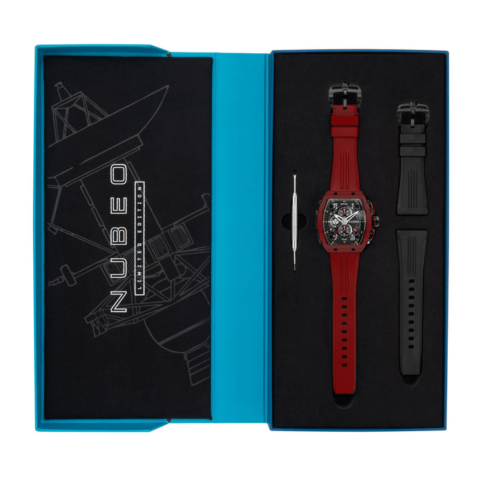 Nubeo Magellan Chronograph Red angled shot picture
