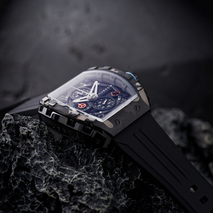 Nubeo Magellan Chronograph Dark Camo angled shot picture