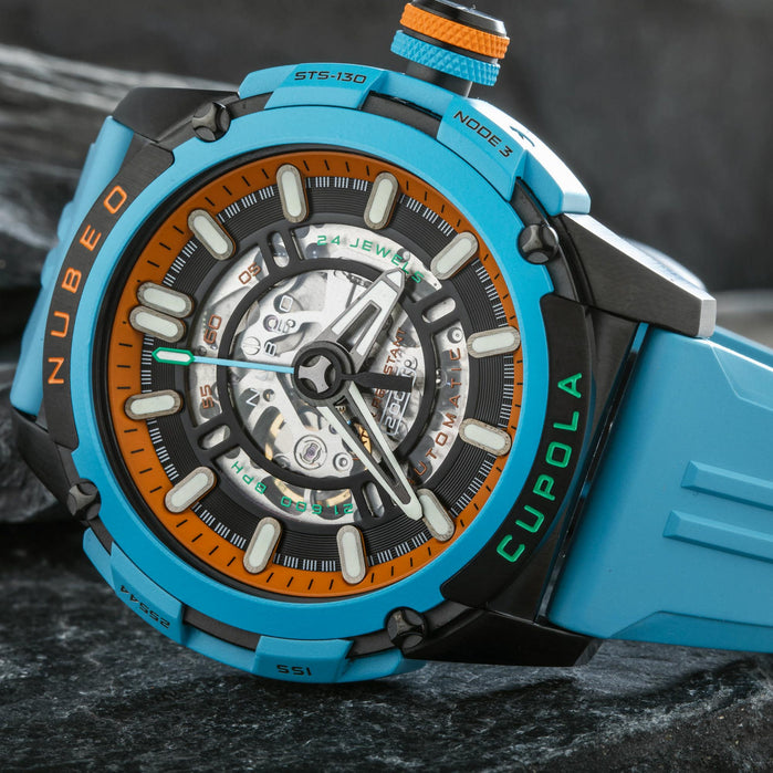 Nubeo Cupola Automatic Gulf Blue Limited Edition angled shot picture