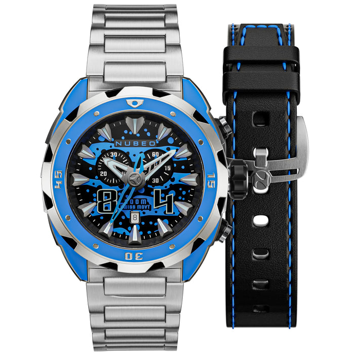 Nubeo Swell Chronograph Cerulean Limited Edition angled shot picture