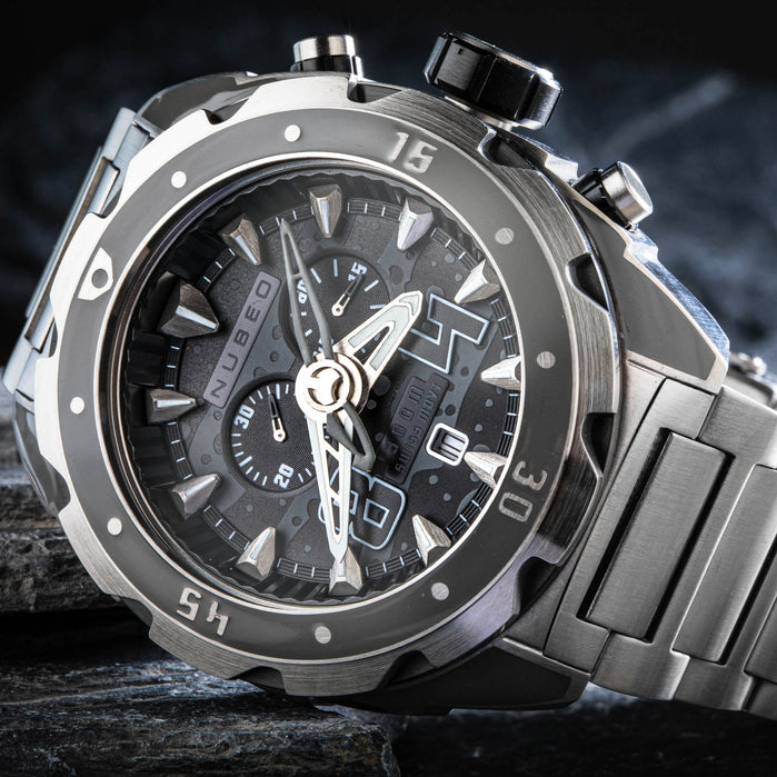 Nubeo Swell Chronograph Slate Limited Edition angled shot picture