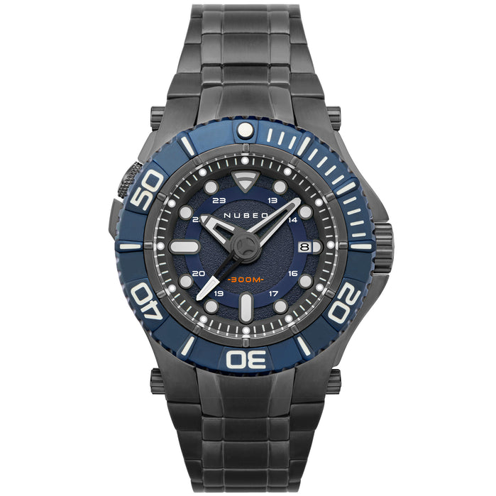 Nubeo Manta Automatic Granite Blue angled shot picture