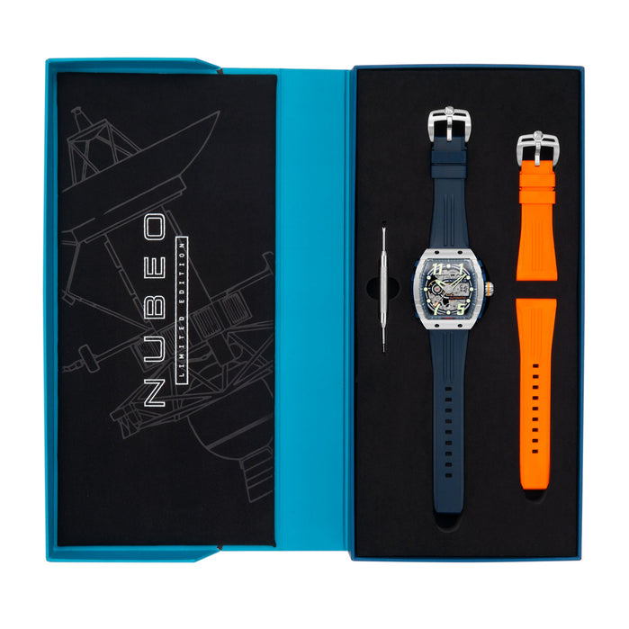 Nubeo Magellan Skeleton Automatic Deep Blue angled shot picture
