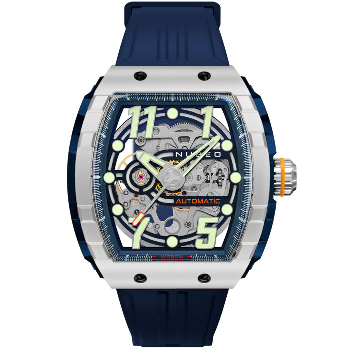 Nubeo Magellan Skeleton Automatic Deep Blue angled shot picture