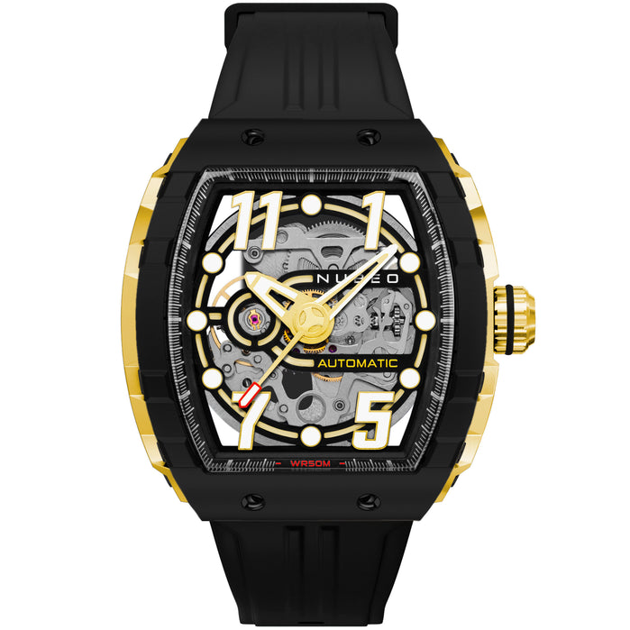 Nubeo Magellan Skeleton Automatic Copper Black angled shot picture