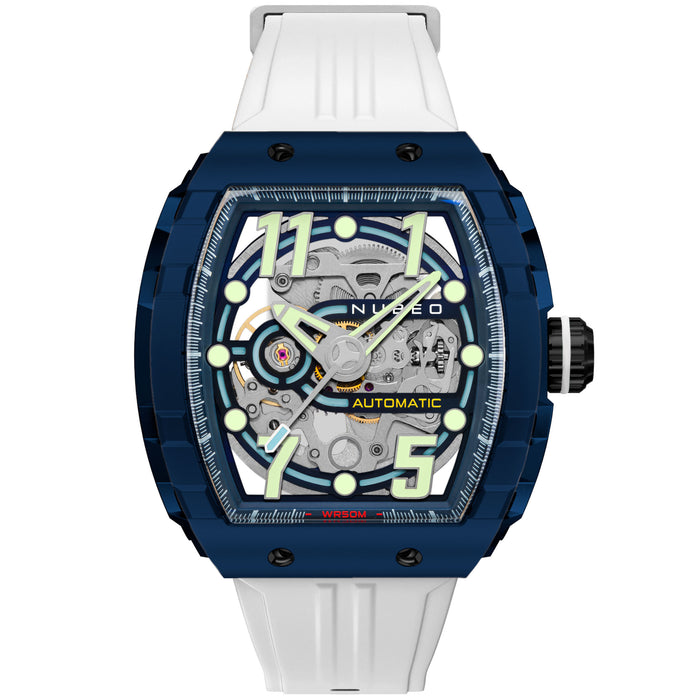 Nubeo Magellan Skeleton Automatic Artic Blue angled shot picture