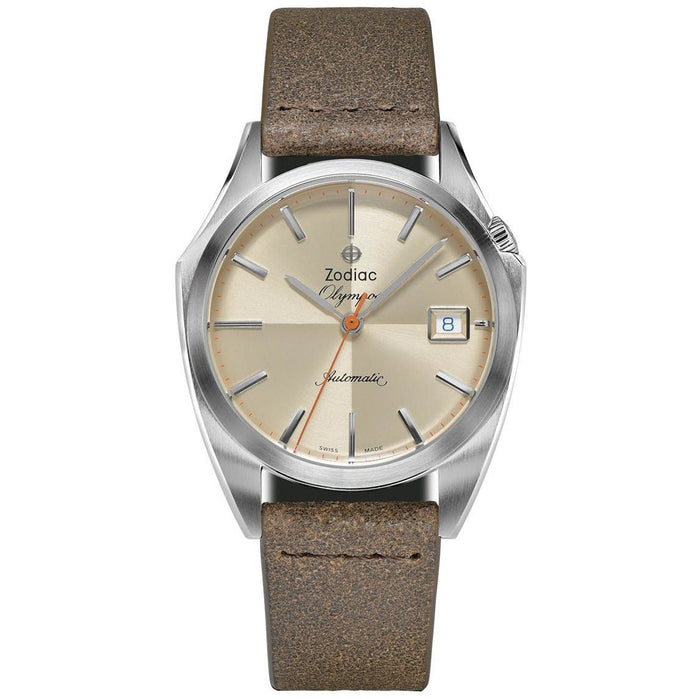 Zodiac ZO9702 Olympos Automatic Date Brown angled shot picture