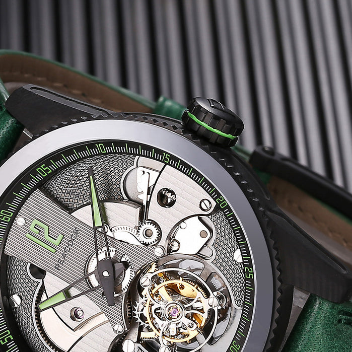 Peacock Pathfinder Carbon Fire Tourbillon Green angled shot picture