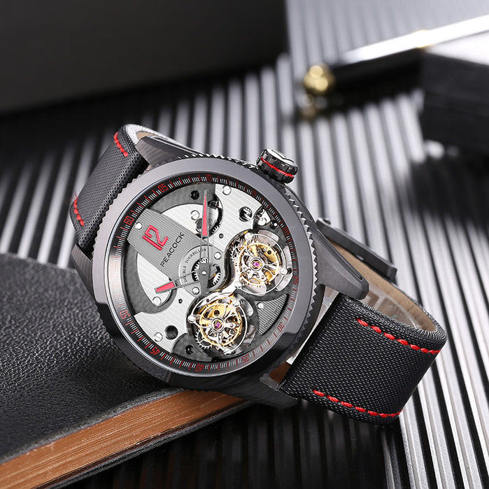 Peacock Pathfinder Double Tourbillon Gray Red angled shot picture