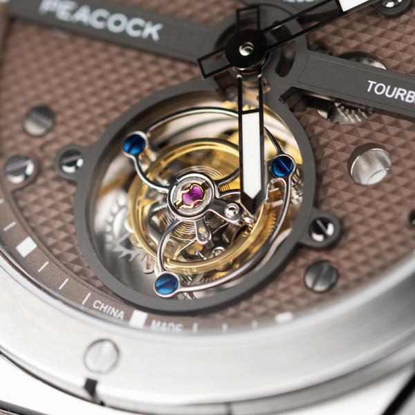 Peacock Climber Tourbillon Automatic Steel Brown angled shot picture