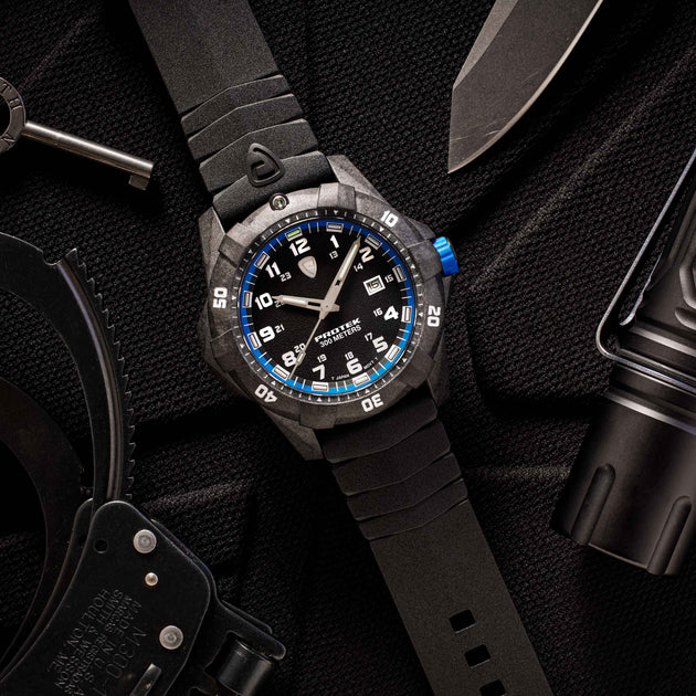 ProTek Carbon Dive 1000 Series Tritium Black Blue | Watches.com