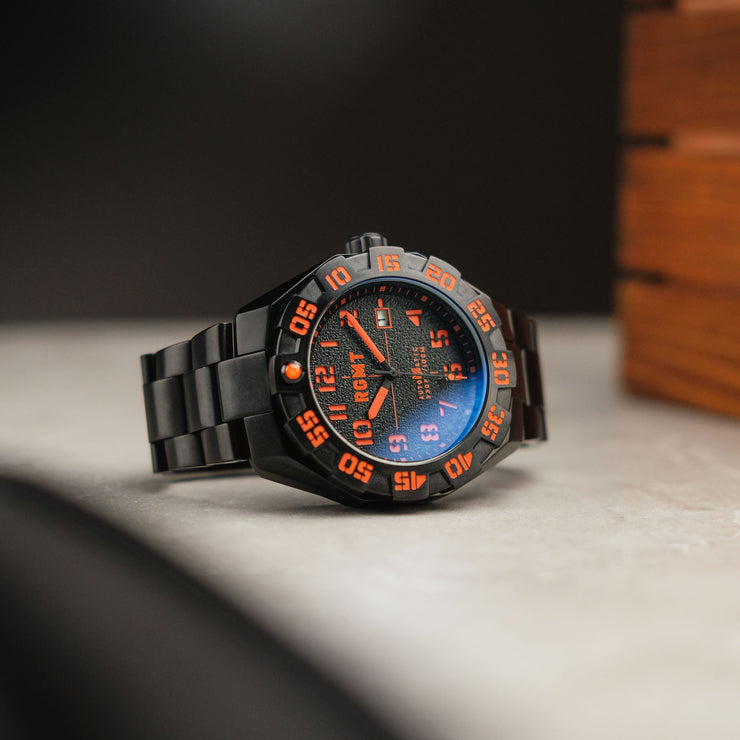 RGMT Field Master Automatic Watch Black Orange