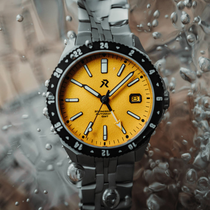 RZE Ascentus GMT Medallion Yellow angled shot picture