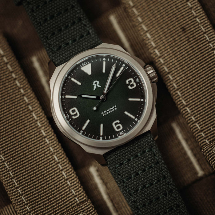 RZE Resolute Automatic Forest Green angled shot picture