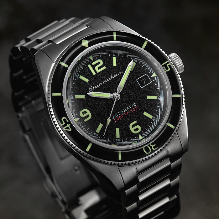 Spinnaker Fleuss Automatic Midnight Black angled shot picture