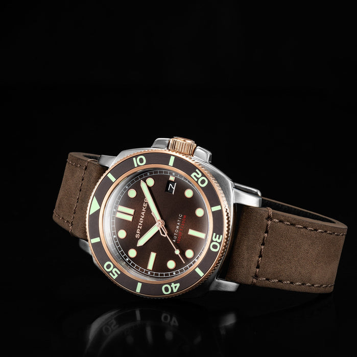 Spinnaker Hull Automatic Cognac Brown angled shot picture