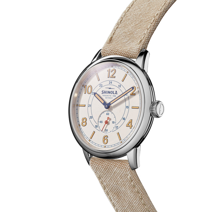 Shinola Traveler Subsecond 42mm White angled shot picture