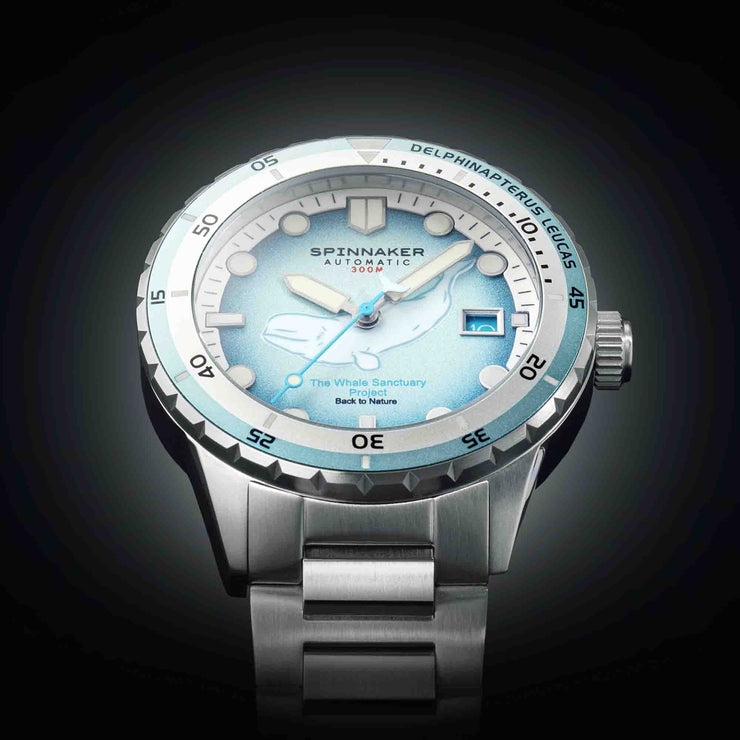 Spinnaker Hass Automatic Whale Sanctuary Project Beluga Blue Limited Edition