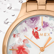 Timex Bloom Swarovski Crystal 36mm Rose Gold White