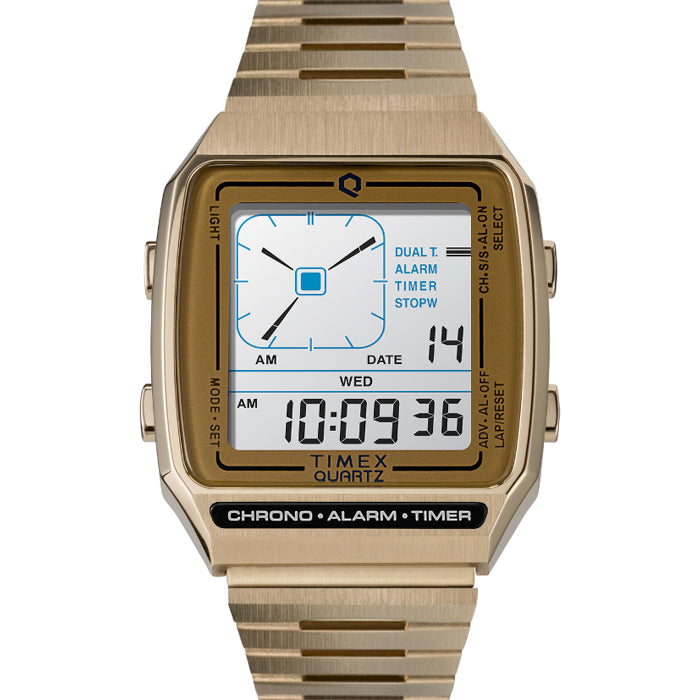 Timex Q LCA Reissue Digital 33mm Gold