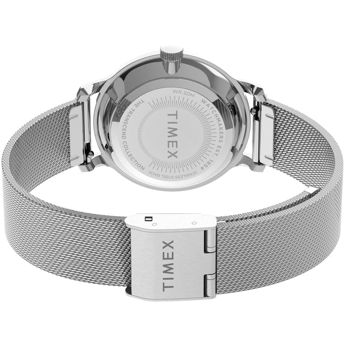Timex Transcend Silver Mesh angled shot picture