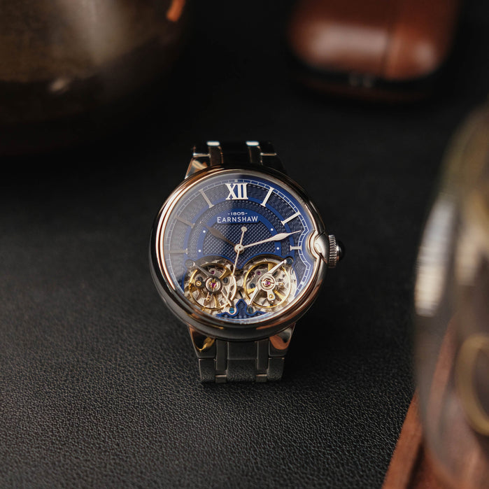 Thomas Earnshaw Barallier Double Barrel Automatic Blue angled shot picture