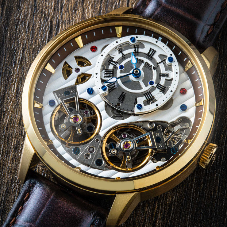 Thomas Earnshaw Brewster Double Barrel Automatic Silver Brown