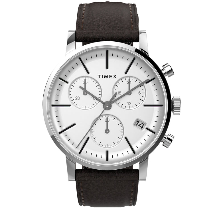 Timex Midtown Chronograph 40mm Silver White