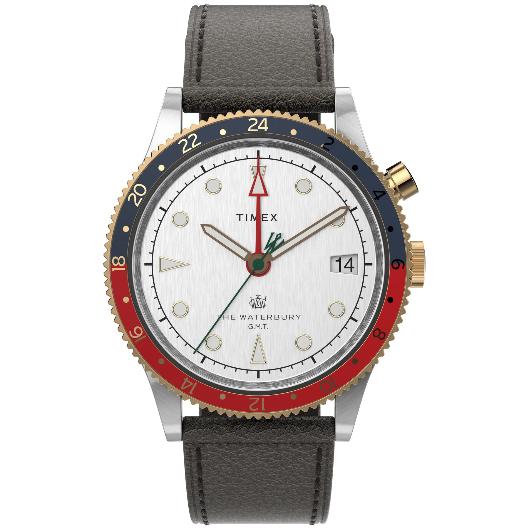 Timex Waterbury Traditional GMT 39mm White Brown | Watches.com