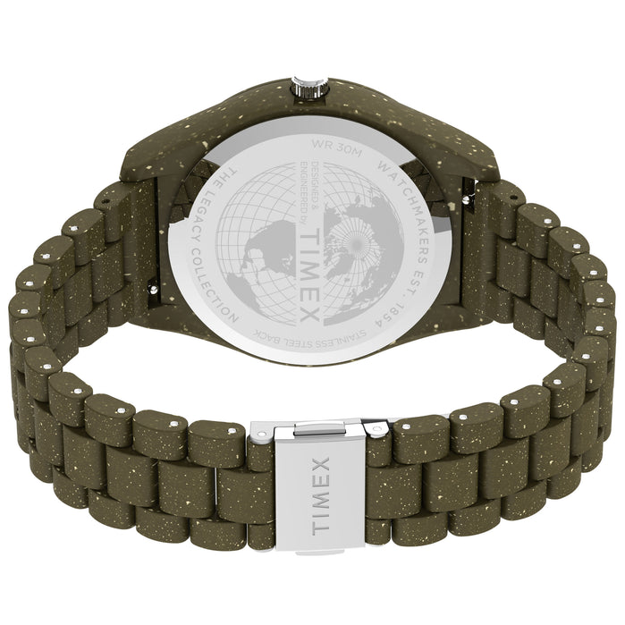 Timex Legacy Ocean 42mm Recycled rPET Olive Black angled shot picture