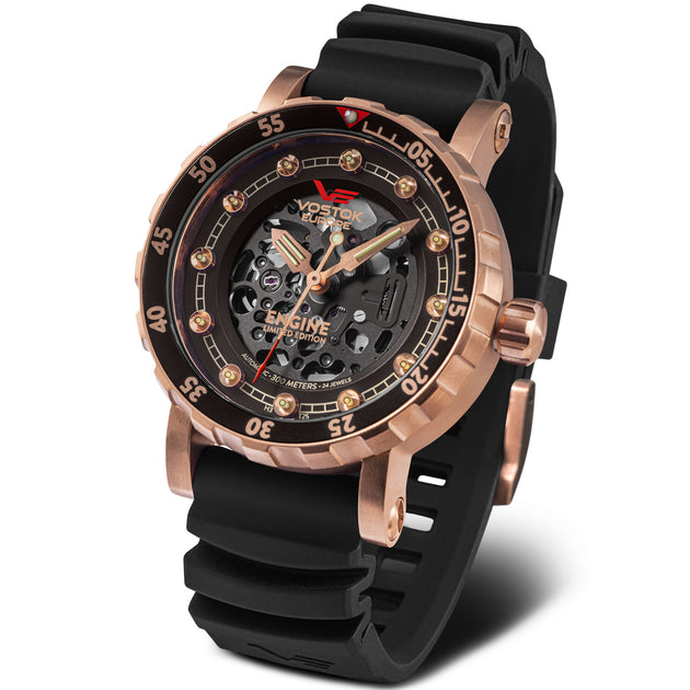 Vostok-Europe Engine Automatic Rose Gold Brown Limited Edition ...