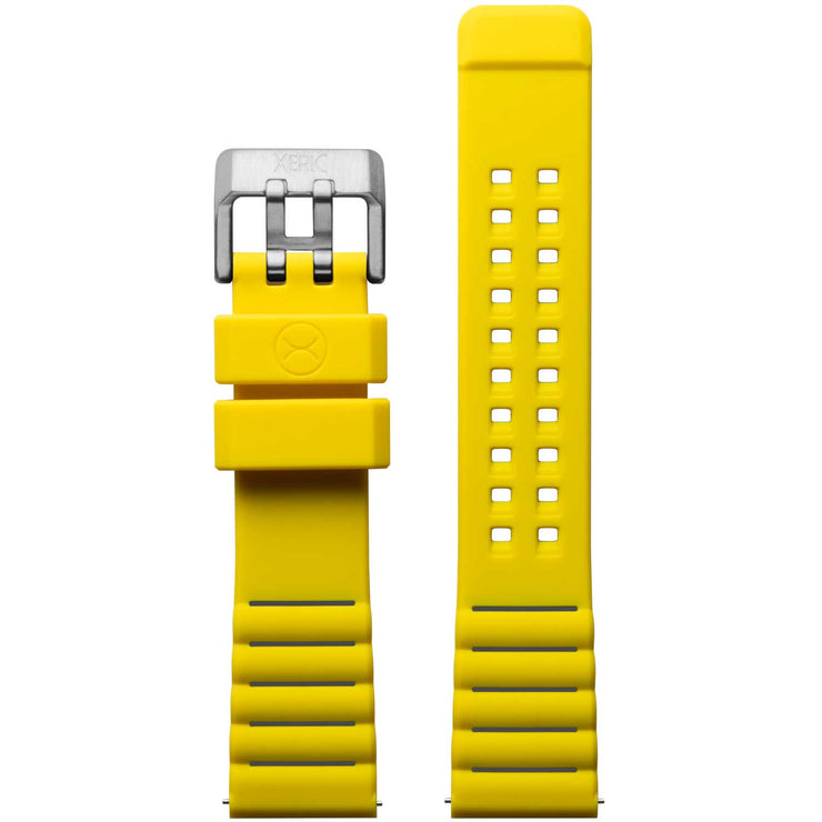 Xeric 22mm Yellow Gray Silicone Strap Silver Buckle